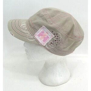 International Harvester Womens Embroidered Cap With Pink Stitching & Rhinestones